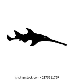 shark vector silhouette, isolated on white