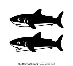 Haivektor. Symbol, Fisch, Tier, Meer