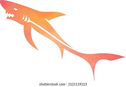 shark vectors drawn with watercolors