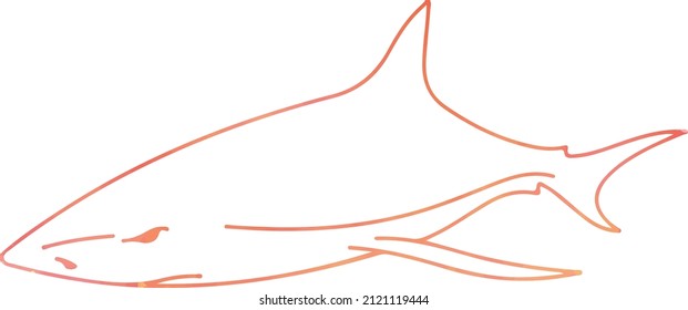 shark vectors drawn with watercolors