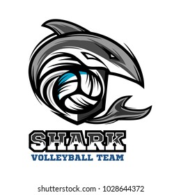 Shark Volleyball Logo Vector 02