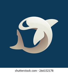 Shark volume character logo icon symbol in vector