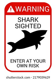 Shark warning sign. beware of shark.