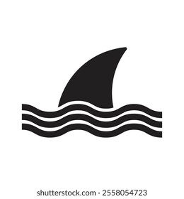 shark warning sign flat icon vector