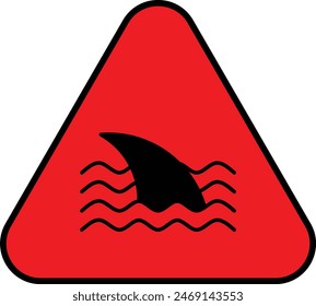 shark warning sign, shark icon