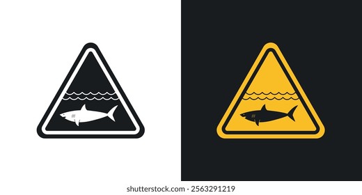 Shark warning sign pack for app and website ui designs.