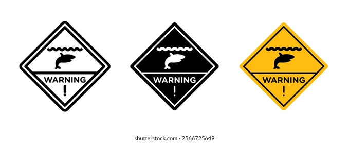 Shark warning signs vector collection pack