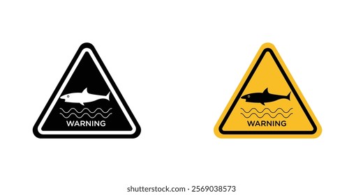 Shark warning signs vector graphic pack