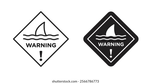 Shark warning signs vector illustration pack