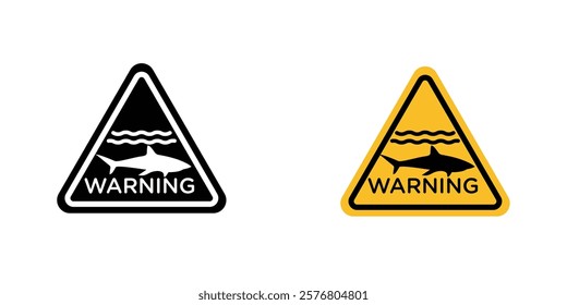 Shark warning signs vector pack for web designs