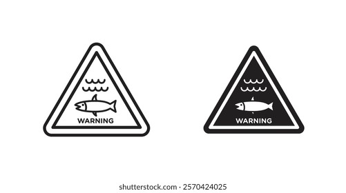 Shark warning vectors web signs set