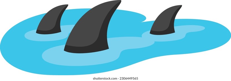 shark in the water illustration vector