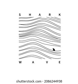 Shark Wave Abstract Design For Shirt Or Etc. Vector