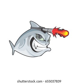 shark with weapon logo
