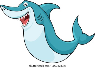 Shark Wearing Wildlife cartoon vector art and illustration
