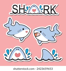 Shark week woman period tracker printable planner stickers