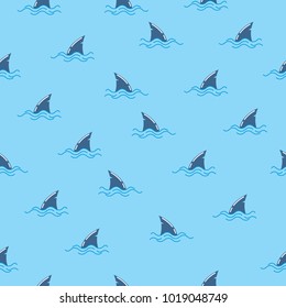 Shark, Whale, Dolphin Fin Seamless Pattern background