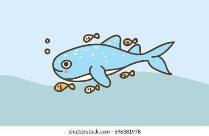 shark whale swimming in the underwater