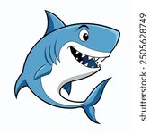 shark white background vector illustration