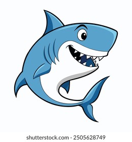 shark white background vector illustration