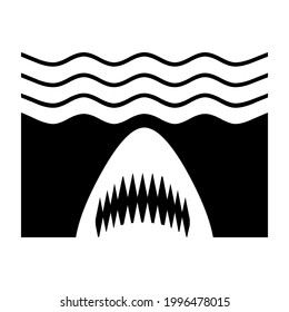 shark in the wild sea silhouette design