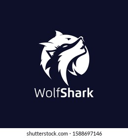 shark wolf black colours vektor logo