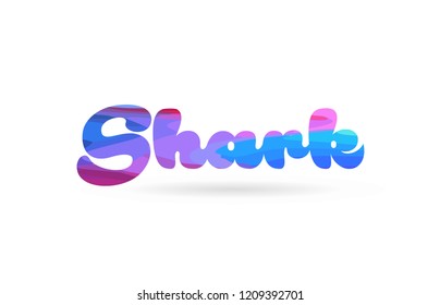 shark word with pink blue color suitable for card icon or typography logo design