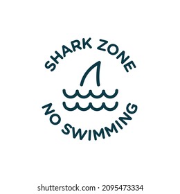 Shark zone, shark, shark vector design logotype, shark and waves