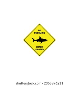 Shark zone warning sign vector graphics