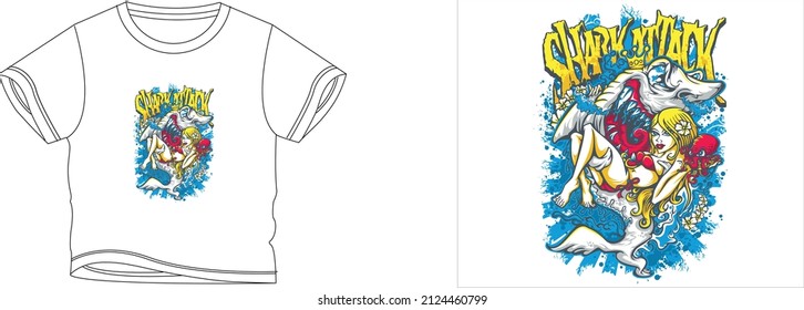 el color de fondo del diseño de camisetas sharkattalk es blanco y el color de la camiseta es un hermoso color blanco y un diseño hermoso