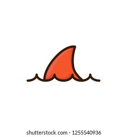 sharkfins icon vector design. filled outline icon