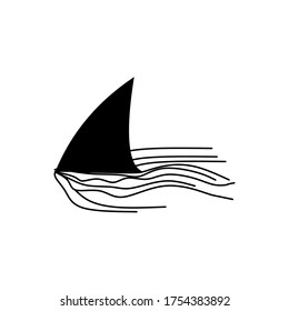 sharkfins icon vector glyph style