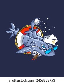 Sharkmarine Parody Cartoon art Illustration