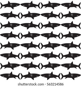 Sharks background seamless texture black pattern