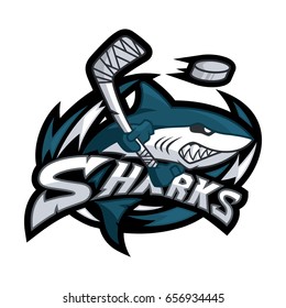 Sharks character hockey sport mascot logo