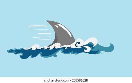 shark's fin among wavy waters