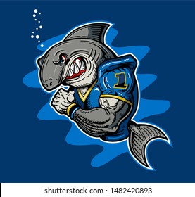 sharks football team mascot for school, college or league