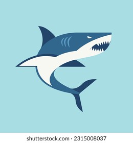sharks illustration logo emblem. Vector illustration