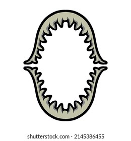 Sharks jaw cartoon vector character