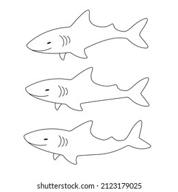 Markierungszeilensymbol eingestellt. Kollektion von Streichfischen. Vektorgrafik einzeln auf Weiß.