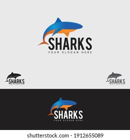 Sharks logo design vector template