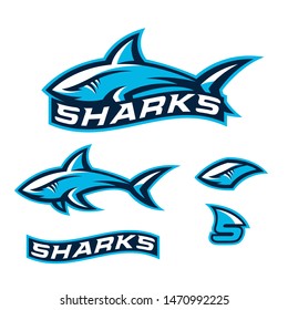 Shark Esport Gaming Mascot Logo Template Stock Vector (Royalty Free ...