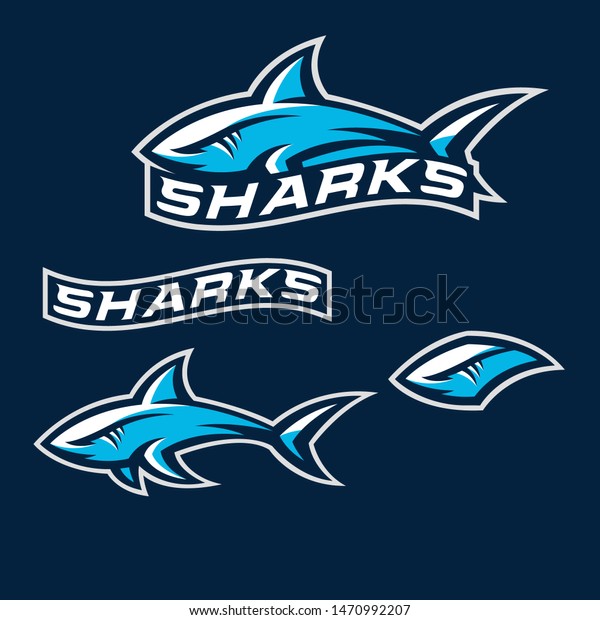 Sharks Logo Emblem Sport Team Stock Vector (Royalty Free) 1470992207