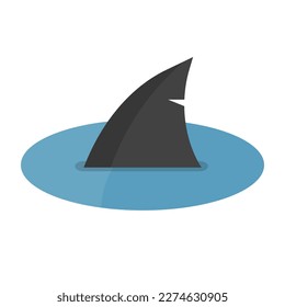 Sharks lurking in the water. Shark dorsal fin. Vector.