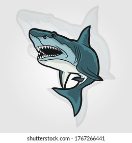 Sharks mascot sport / e-sport style isolated on 
light gray background