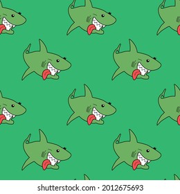 Sharks on a light background. Endless print to print. Vector.