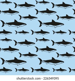 Sharks seamless pattern 