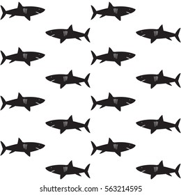 Sharks Seamless Texture Checkerboard Pattern Stock Vector (Royalty Free ...