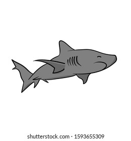 sharks from the side looking for prey