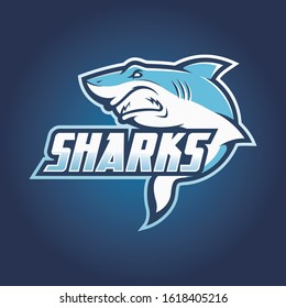 Sharks sport logo vector design